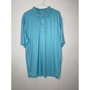 Greg Norman Polo Shirt Mens XL Blue Aqua Golf Shirt - Play Dry Short Sleeve